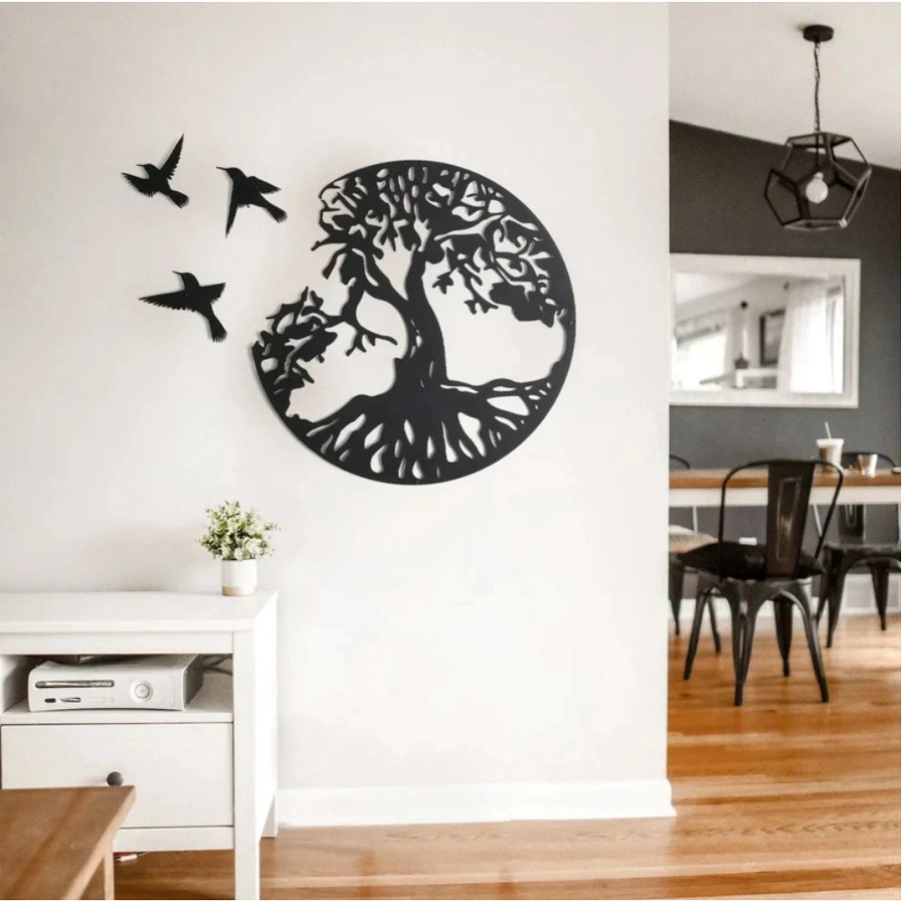 Generic Eternal Growth Tree of Life Wooden Wall Decor Black1